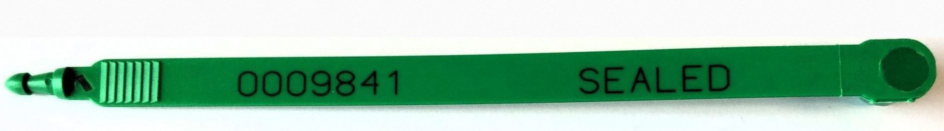 Strap Seals: Green, Plastic, 7 1/2 in Strap Lg, 1/4 in Strap Wd, 60 lb Breaking Strength, 1, 000 PK