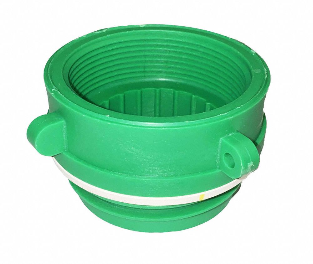 Bung Adapter: Bung Adapter, Polyethylene, For 30 Gal Drum/55 Gal Drum Container, 2 in