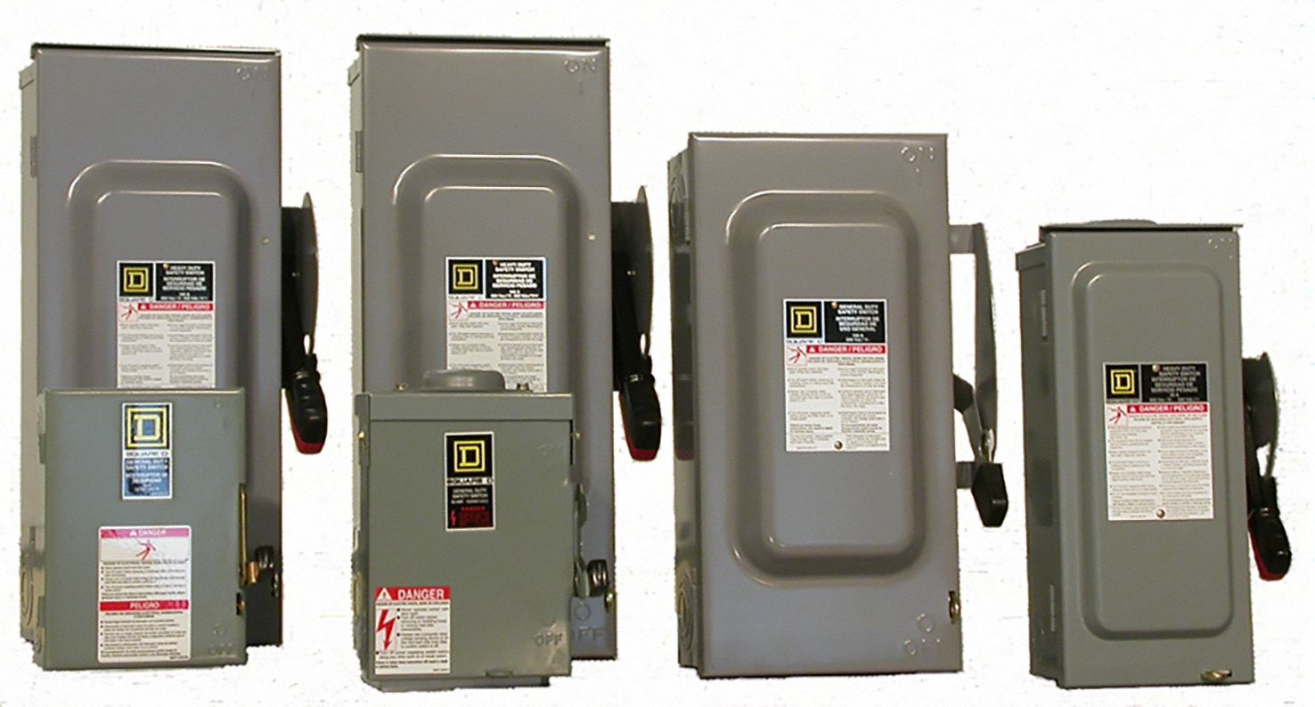 Safety Switch: Fusible, 60 A, Three Phase, 240V AC, Galvanized Steel, Indoor