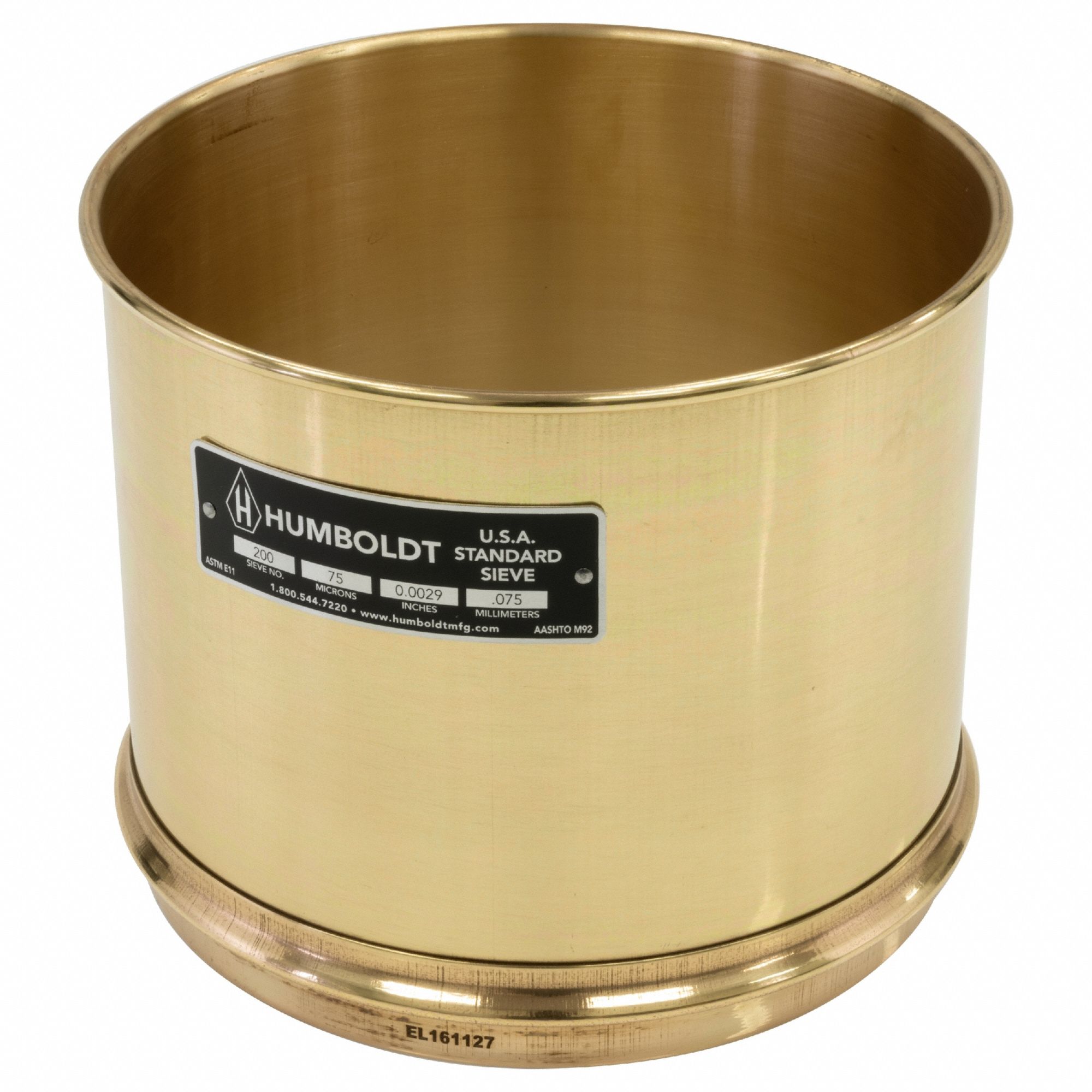 Standard Stainless Steel Cloth Test Sieve: Stainless Steel, 8 in Outside Dia