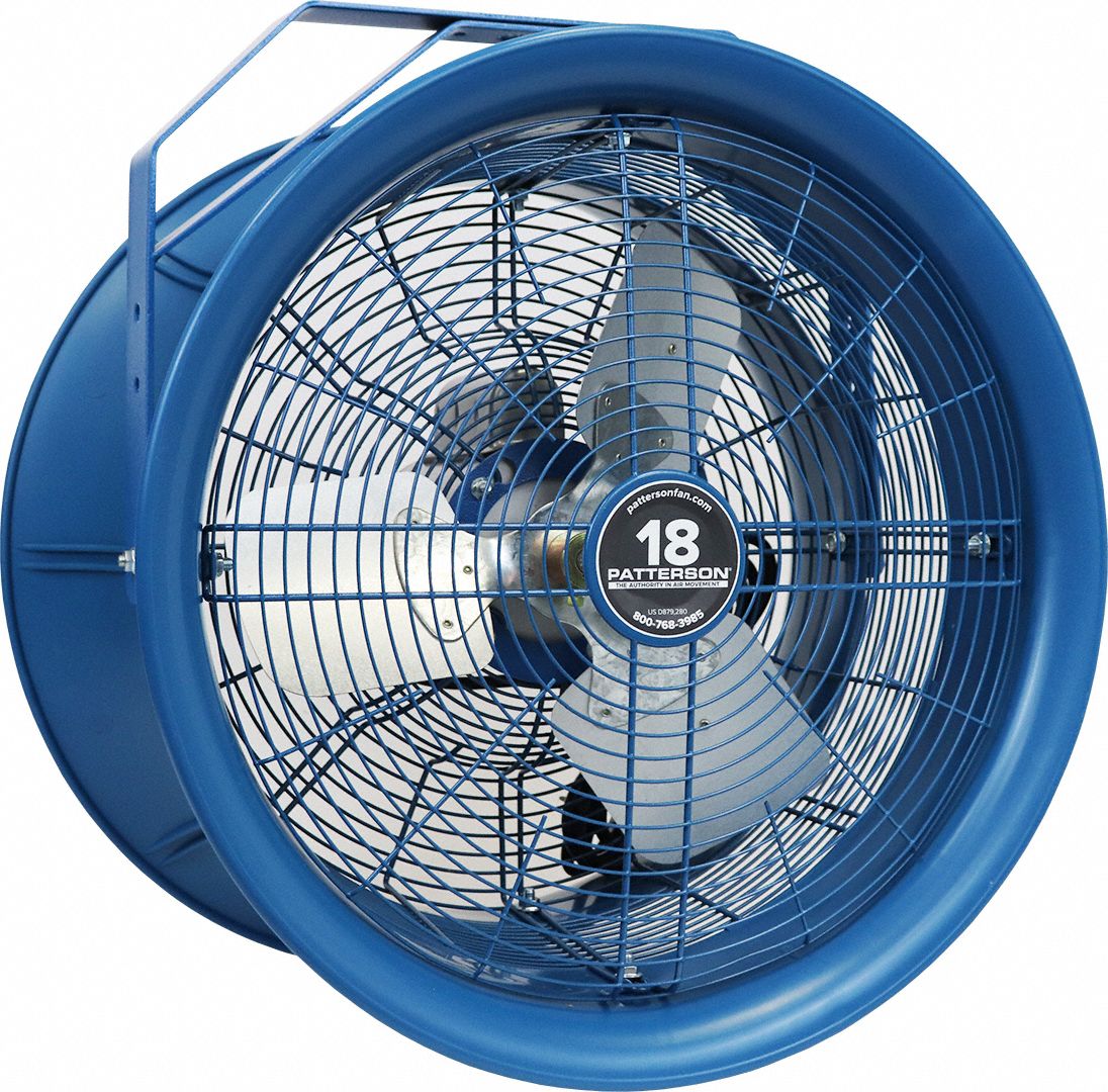 PATTERSON, 18 in Blade Dia, 3,800 cfm, High-Velocity Industrial Fan ...