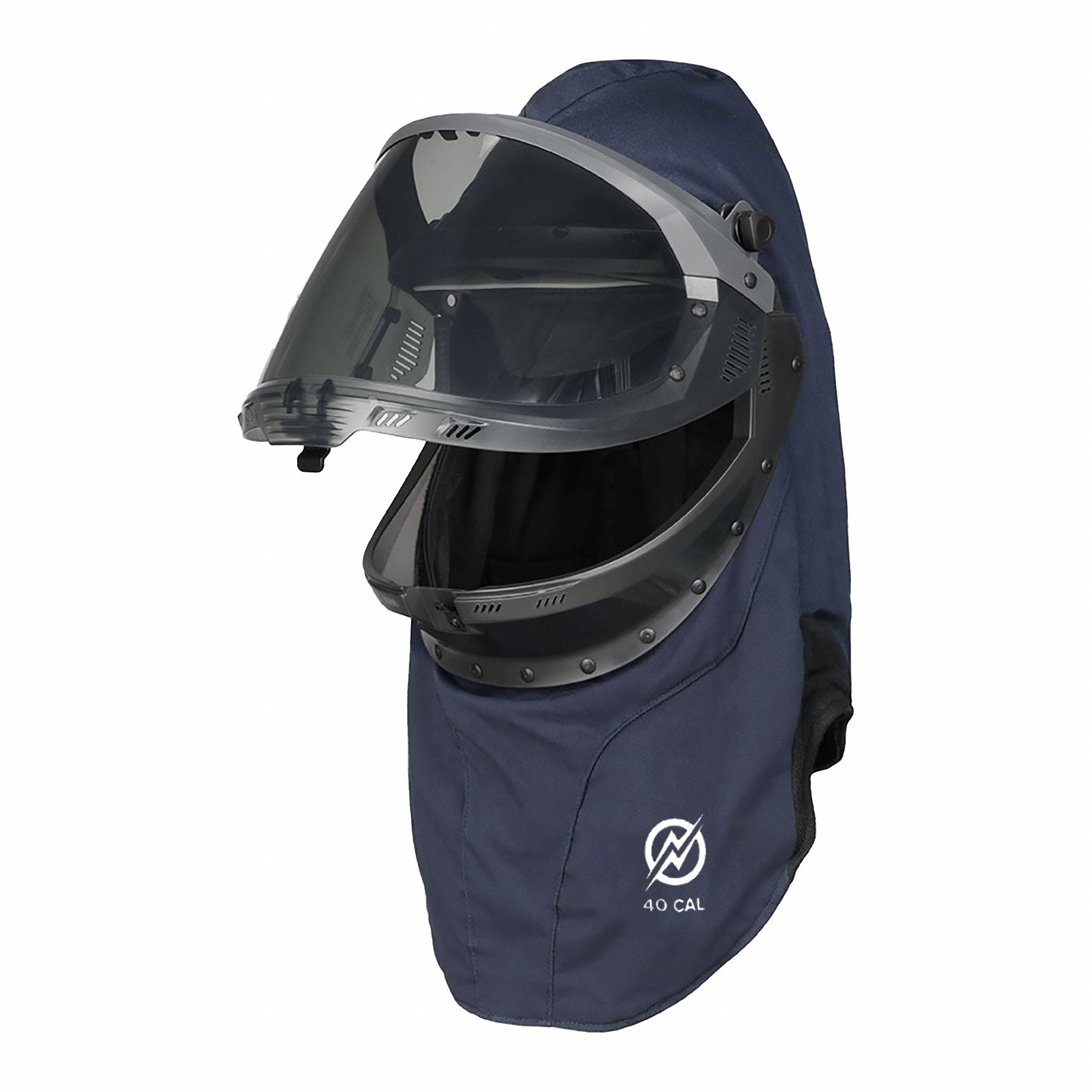 Arc Flash Hood: 4 PPE CAT, 40 cal/sq cm ATPV, UltraSoft® ( 9 oz ), Navy