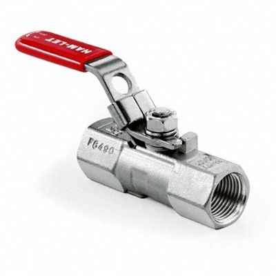 Manual Two-Way Ball Valve: 1 in, Stainless Steel, Straight, FNPT x FNPT, Full Port Ball Port