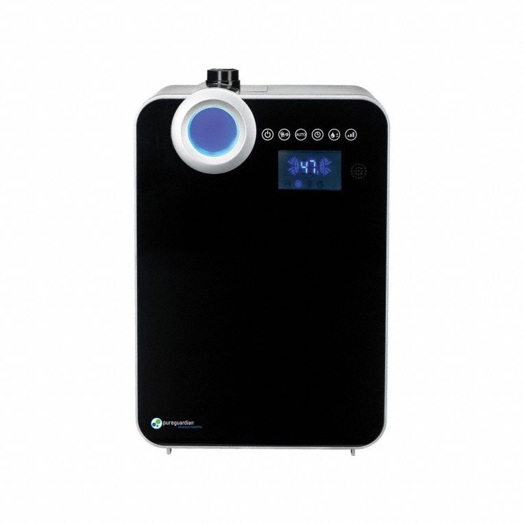 Portable Humidifier: Ultrasonic, 2 gal Daily Humidification Output, Cool/Warm, Tabletop Housing