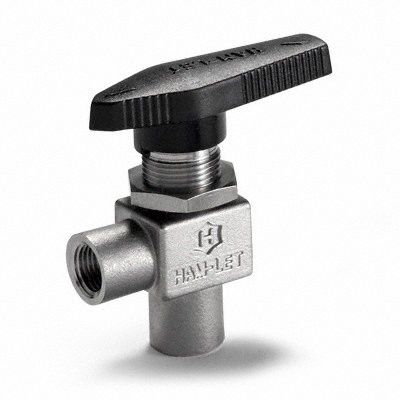 Manual Two-Way Ball Valve: 3/8 in, Stainless Steel, Angle, FNPT x FNPT, Full Port Ball Port