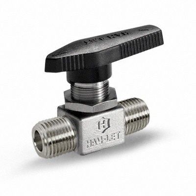 Manual Two-Way Ball Valve: 1/4 in, Stainless Steel, Straight, MNPT x MNPT, One-Piece, Lever