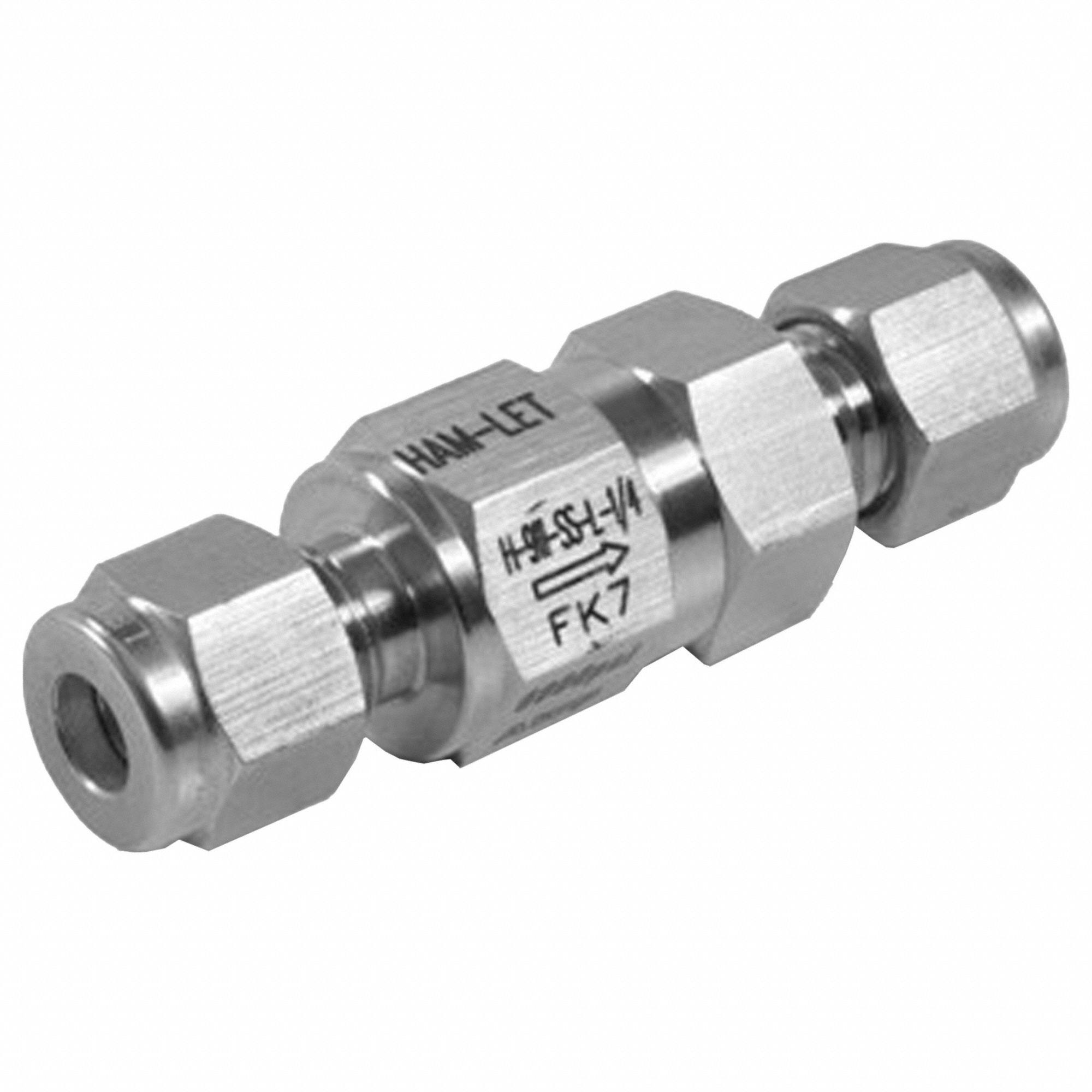 Excess Flow Valve: Stainless Steel Body, 3/8 in Connection Size, Compression, -15°F to 400°F