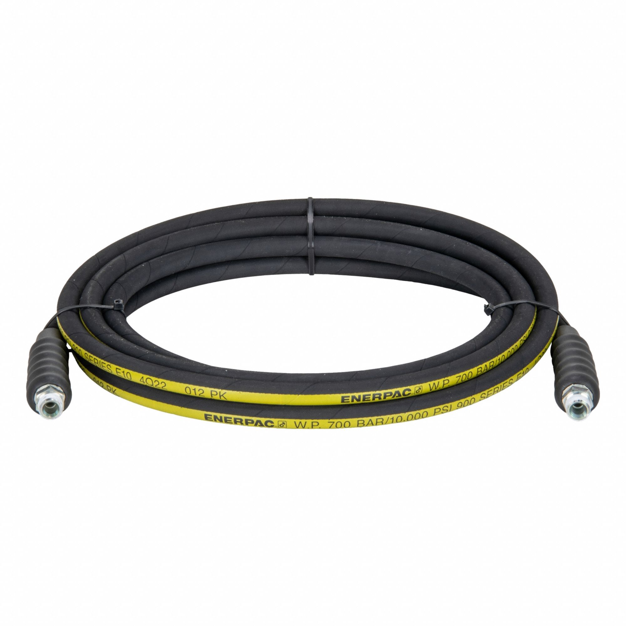 Hydraulic Hose: 3/8 in ID, NPTF x NPTF, 20 ft Lg, 3/8 in x 3/8 in Fitting Size, Rubber, H9320