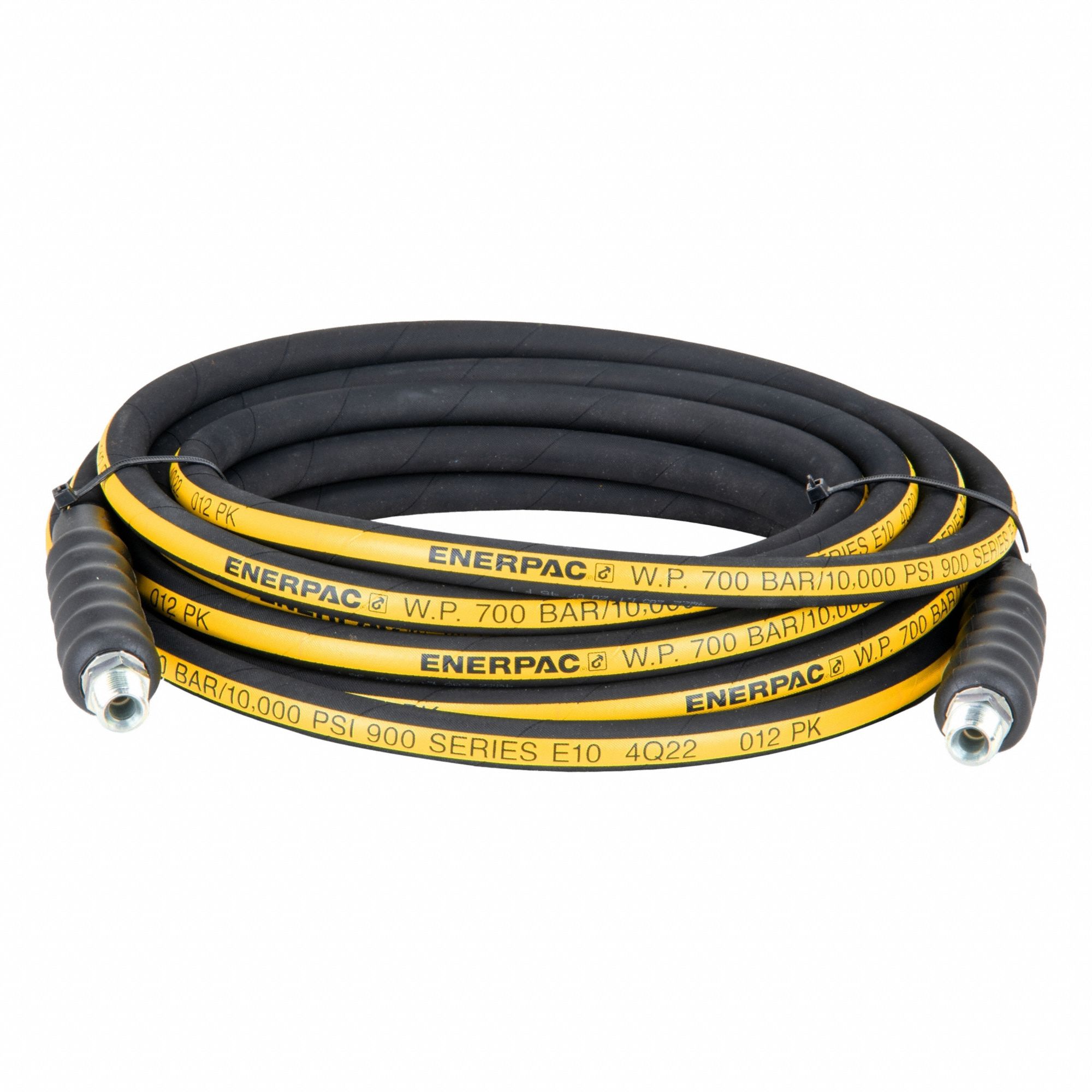 Hydraulic Hose: 3/8 in ID, NPTF x NPTF, 30 ft Lg, 3/8 in x 3/8 in Fitting Size, Rubber, H9330