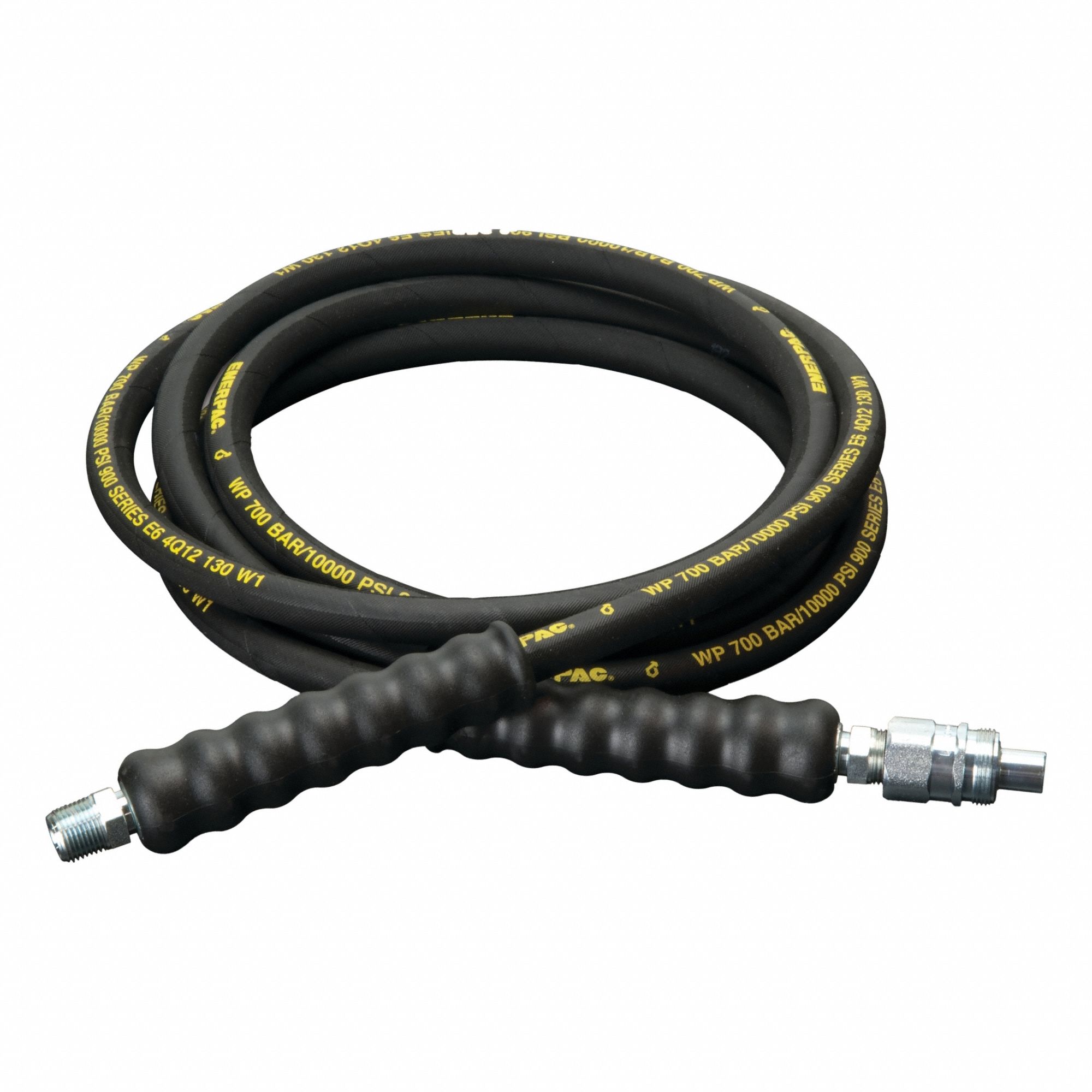 Hydraulic Hose: 1/4 in ID, NPTF x AH604, 10 ft Lg, 3/8 in x 3/8 in Fitting Size, Rubber, HA9210