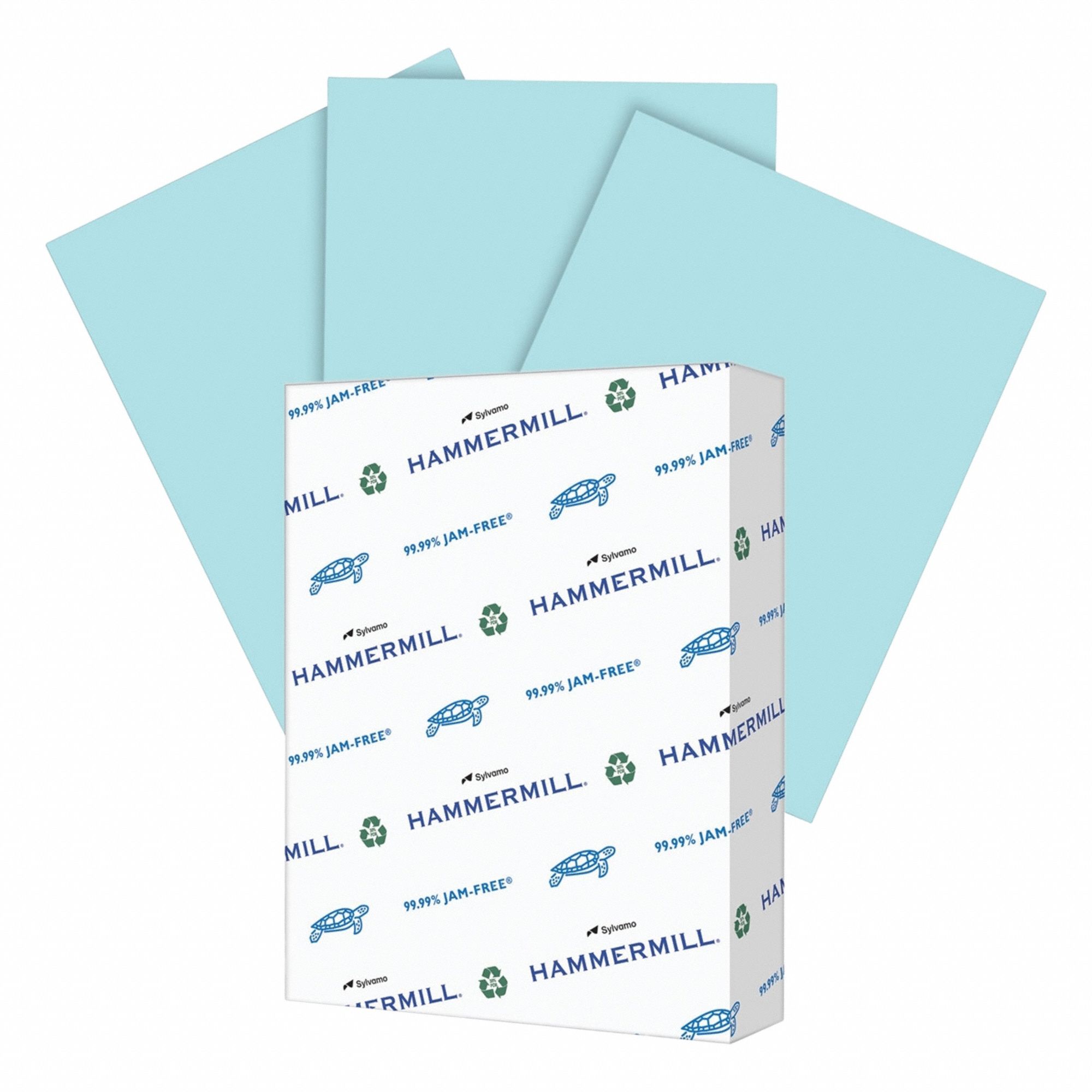 Color Paper: 20 lb, 8-1/2 x 11 in, Letter, Blue, Smooth, 500 PK