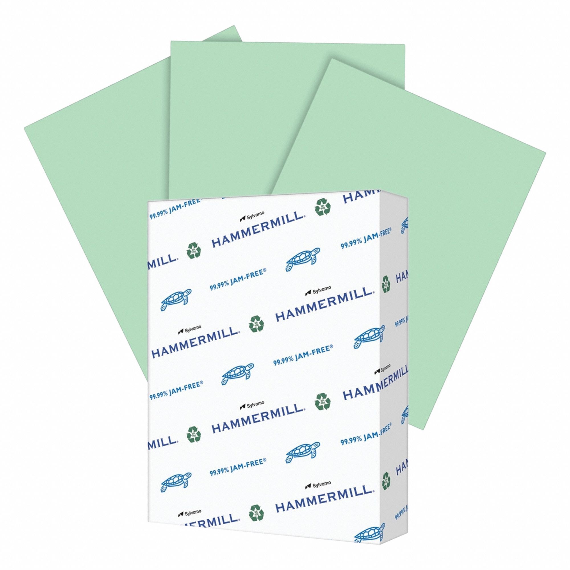 Color Paper: 20 lb, 8-1/2 x 11 in, Letter, Green, Smooth, 500 PK