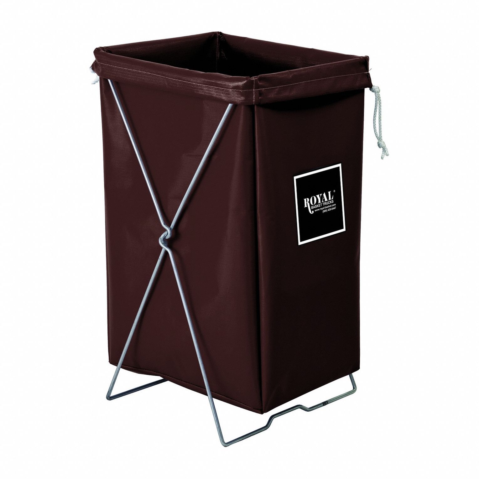 Hamper: Vinyl Liner, Brown, 4.2 cu ft Total Volume, 100 lb Wt Capacity