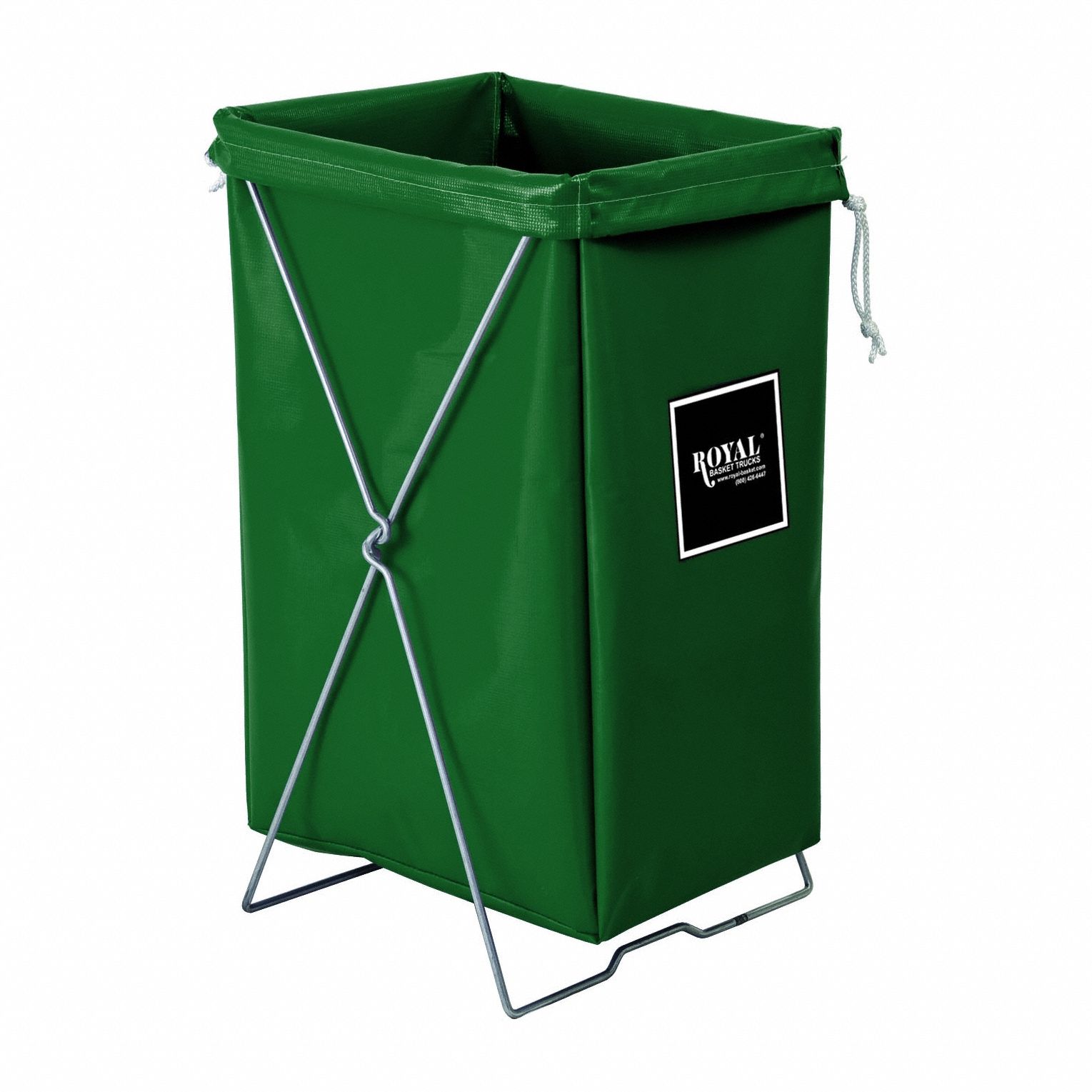 Hamper: Vinyl Liner, Green, 4.2 cu ft Total Volume, 100 lb Wt Capacity
