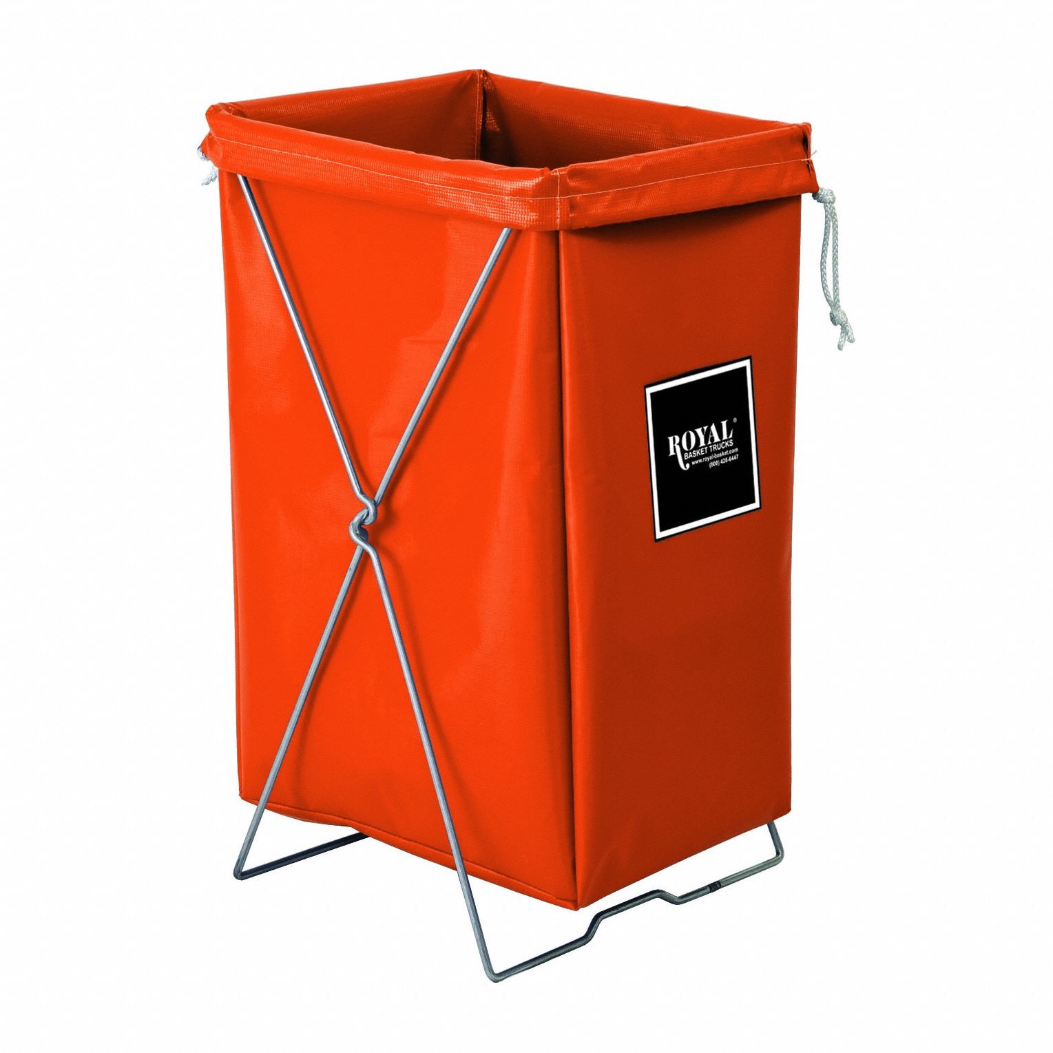 Hamper: Vinyl Liner, Orange, 4.2 cu ft Total Volume, 100 lb Wt Capacity