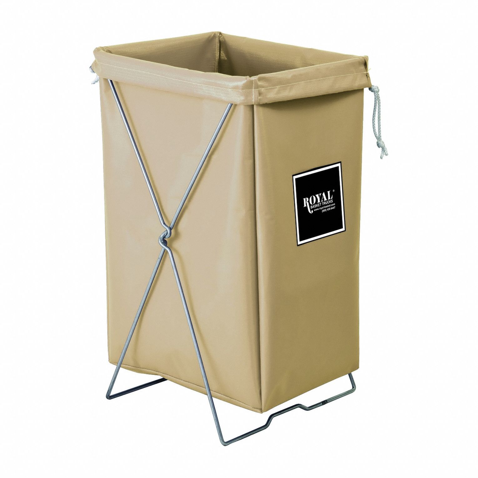 Hamper: Vinyl Liner, Tan, 4.2 cu ft Total Volume, 100 lb Wt Capacity