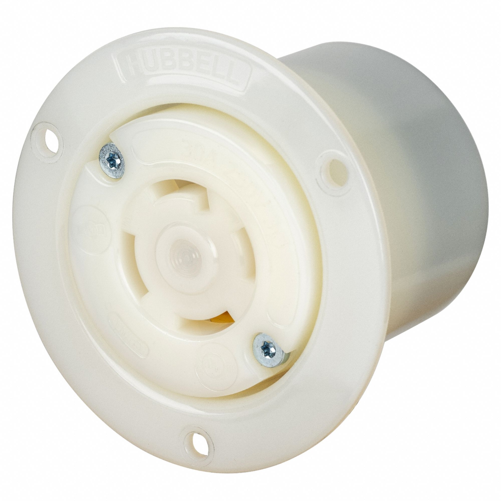 LOCKING RECEPTACLE,30 A,WHITE