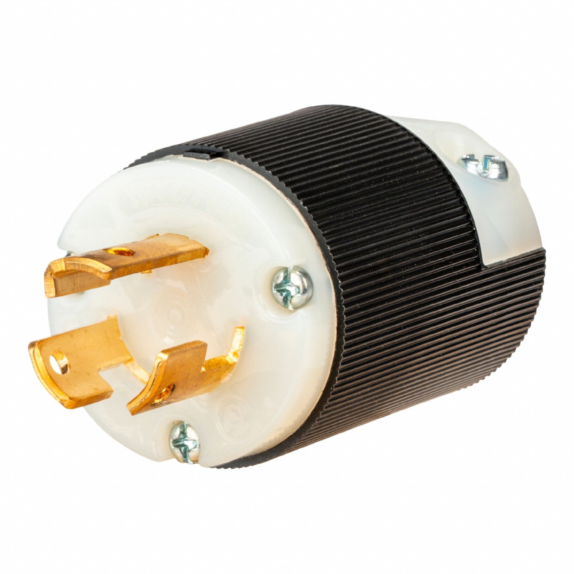 Locking Plug: L7-15P, 277V AC, 15 A, 2 Poles, Black/White, Spring Clamp Terminals