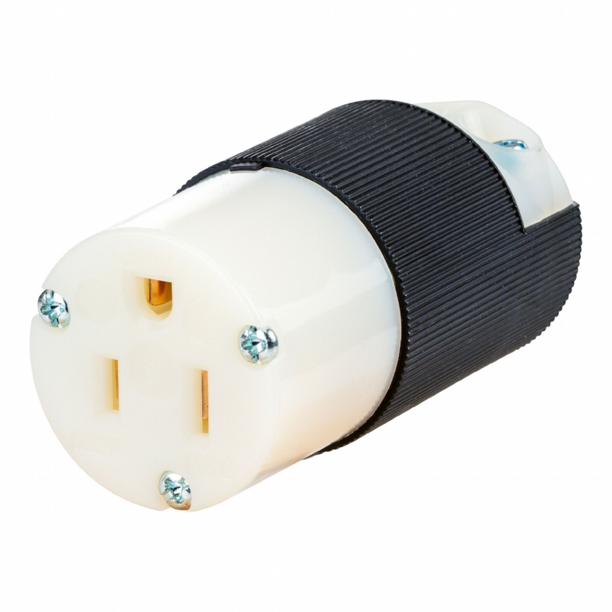 STRAIGHT BLADE CONNECTOR,BLK/WHT,15 A