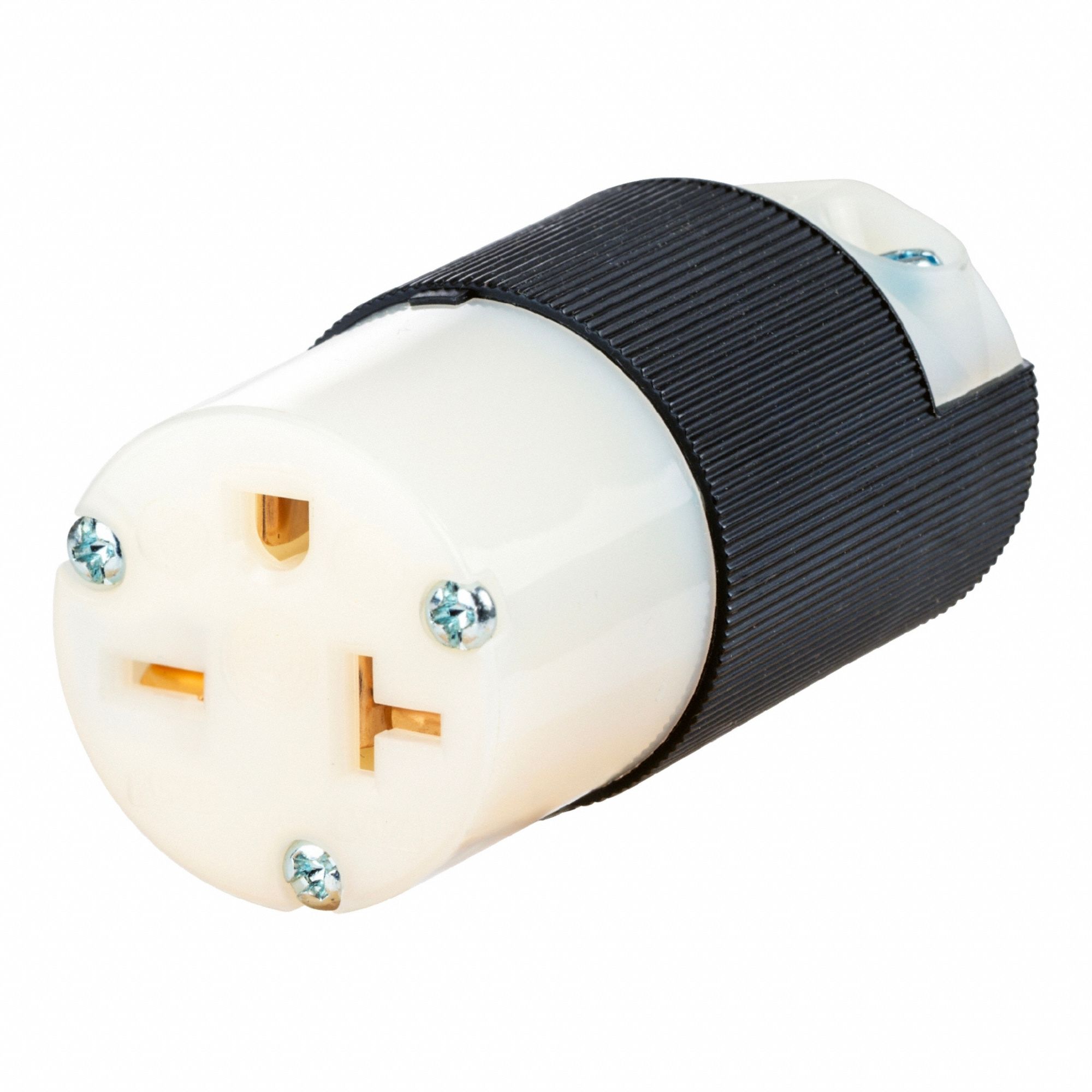 STRAIGHT BLADE CONNECTOR,BLK/WHT,20 A