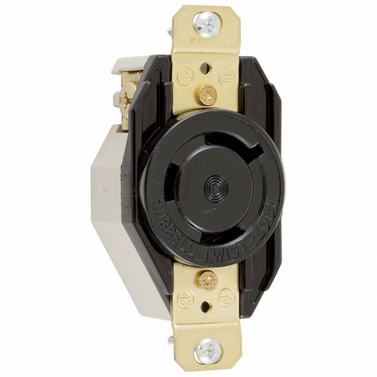 LOCKING RECEPTACLE, 600 V AC, BLACK HOUSING, 2 POLES, -40 ° C, 1 PHASE, #16 AWG TO #8 AWG