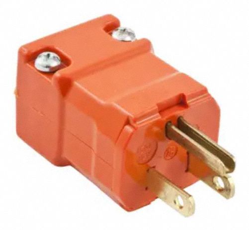 STRAIGHT BLADE PLUG,2 POLES,NYLON,ORANGE