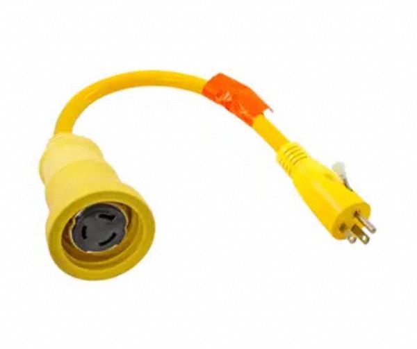 MARINE ADAPTER, YELLOW,50A L TO 15A SB, 125V AC