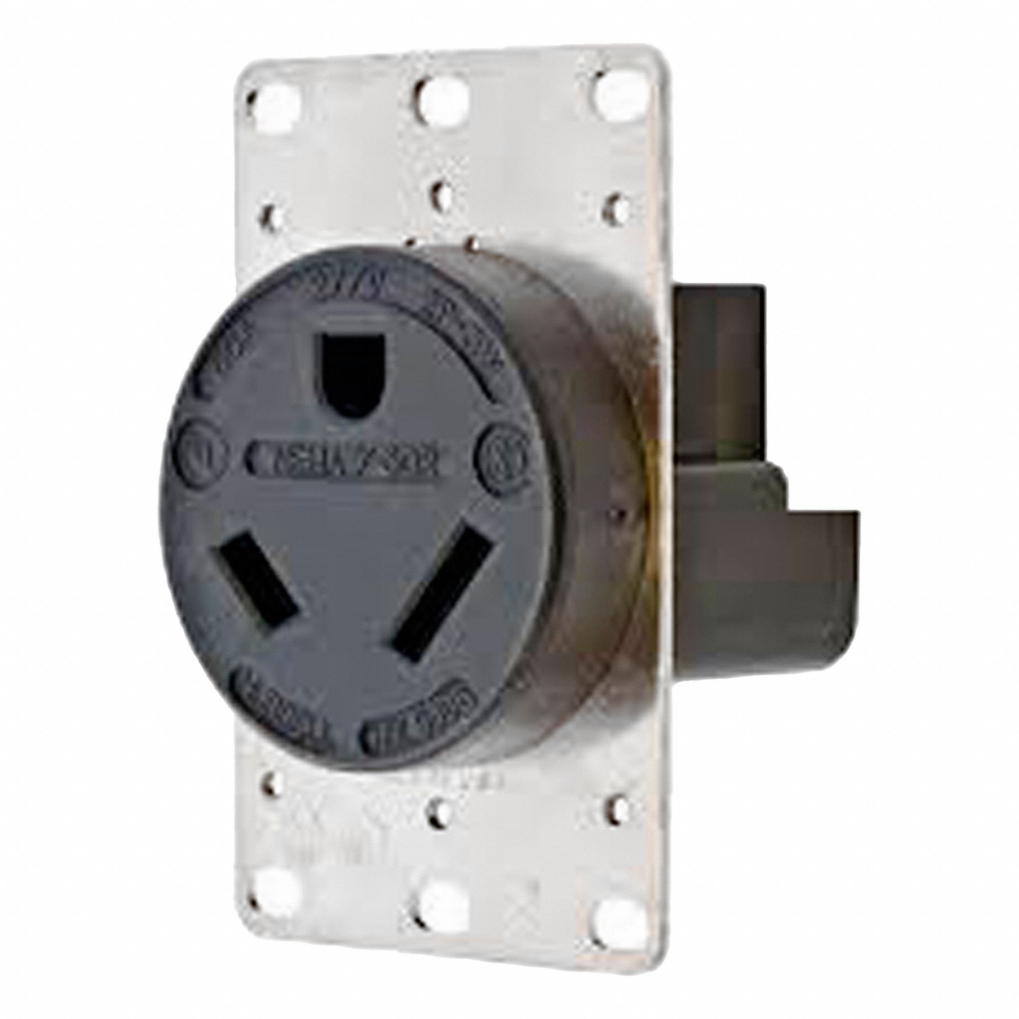 RECEPTACLE, 277 V AC, BLACK HOUSING, 2 POLES, 75 ° C, #4 AWG