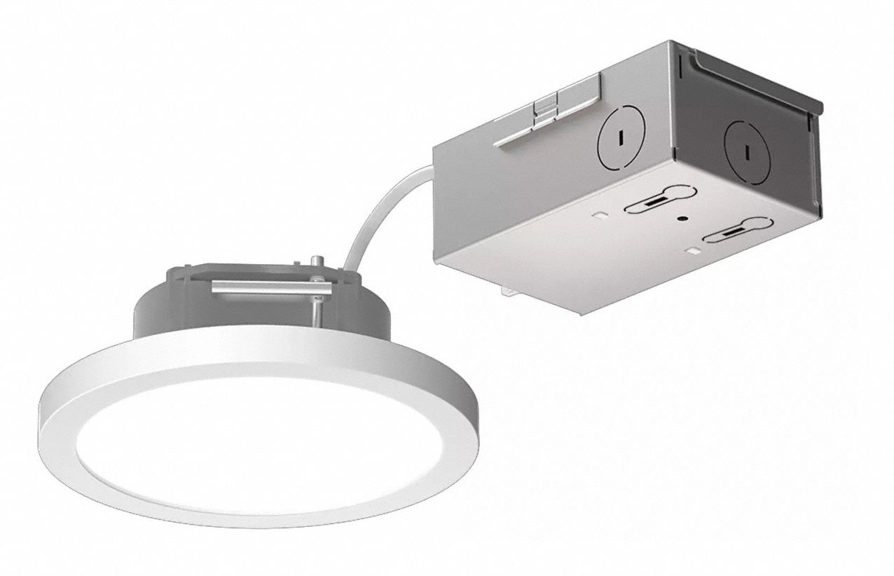 LED RECESSED DOWNLIGHT KIT, ALUMINUM, WHITE, 120/277V, 3,000K COLOUR TEMPERATURE, 4.60 IN LENGTH