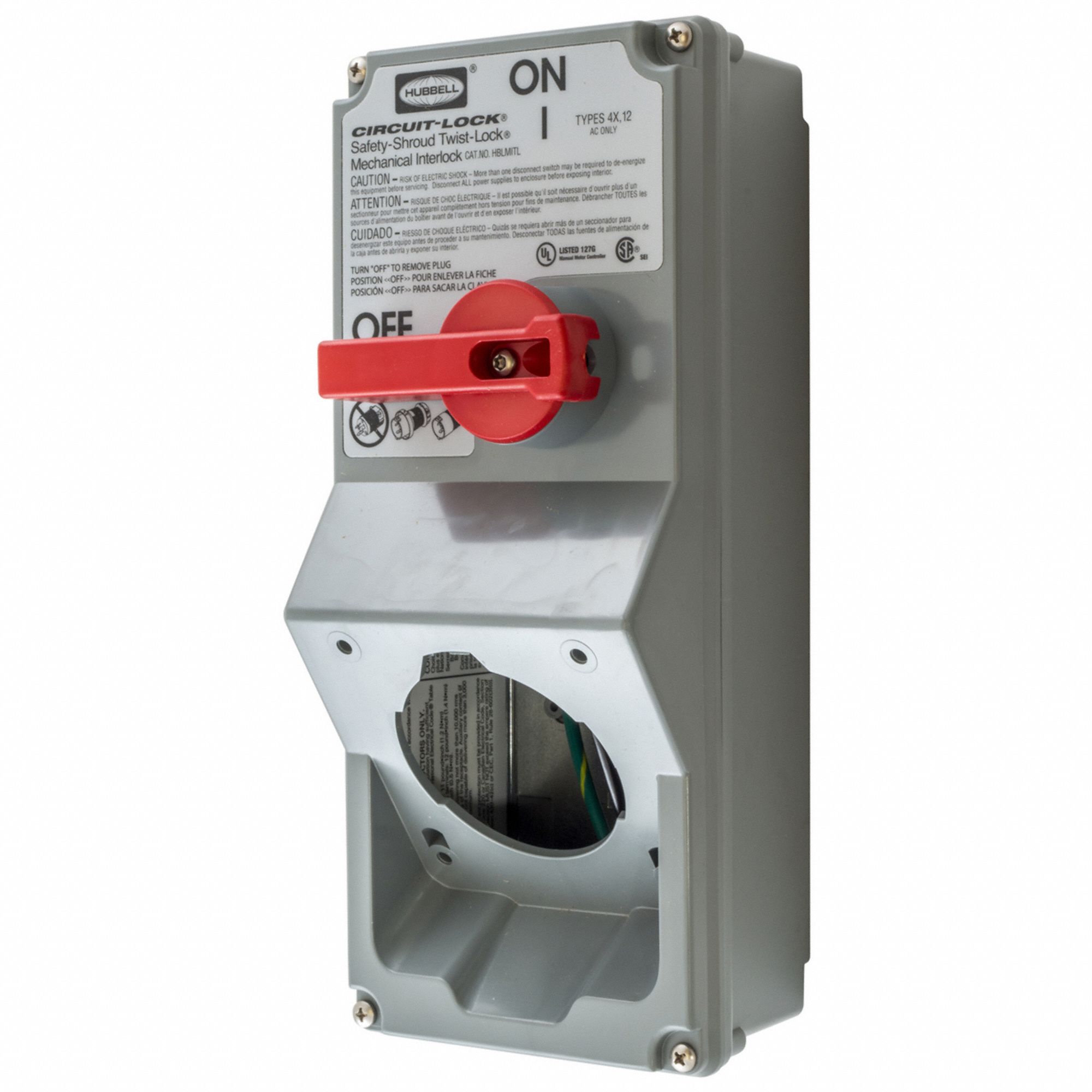 DISCONNECT SWITCH ENCLOSURE, 30 A, 690 V AC, NON-METALLIC, INDOOR/OUTDOOR