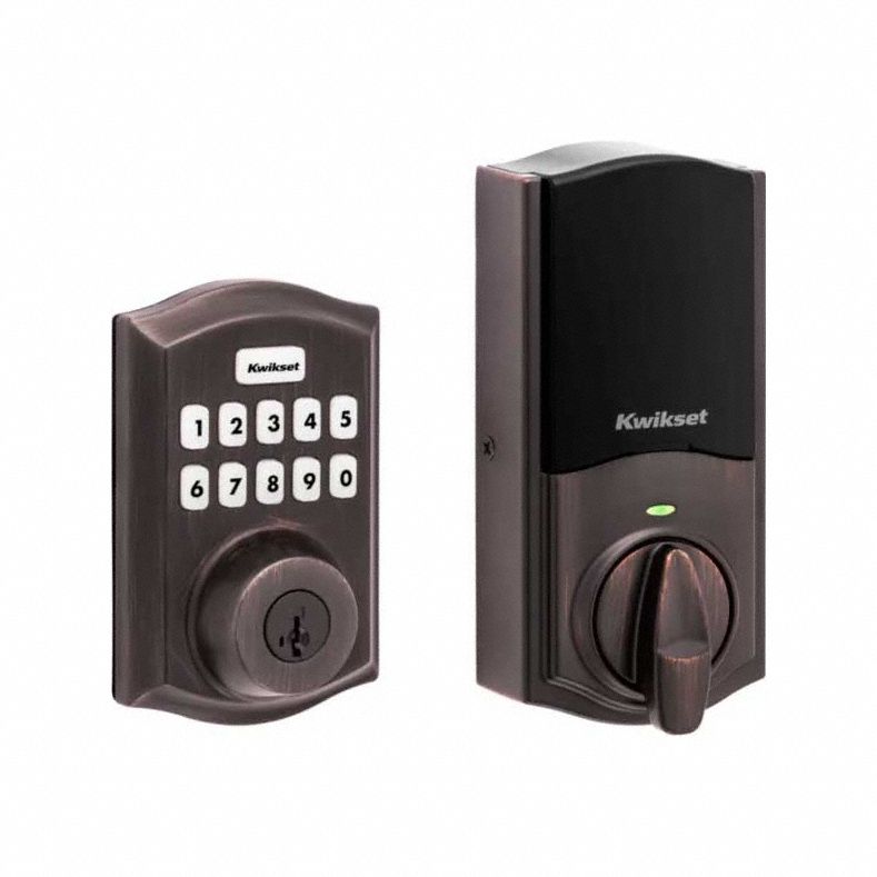 Push Button Electronic Deadbolt: 2 in Door Thick - Max