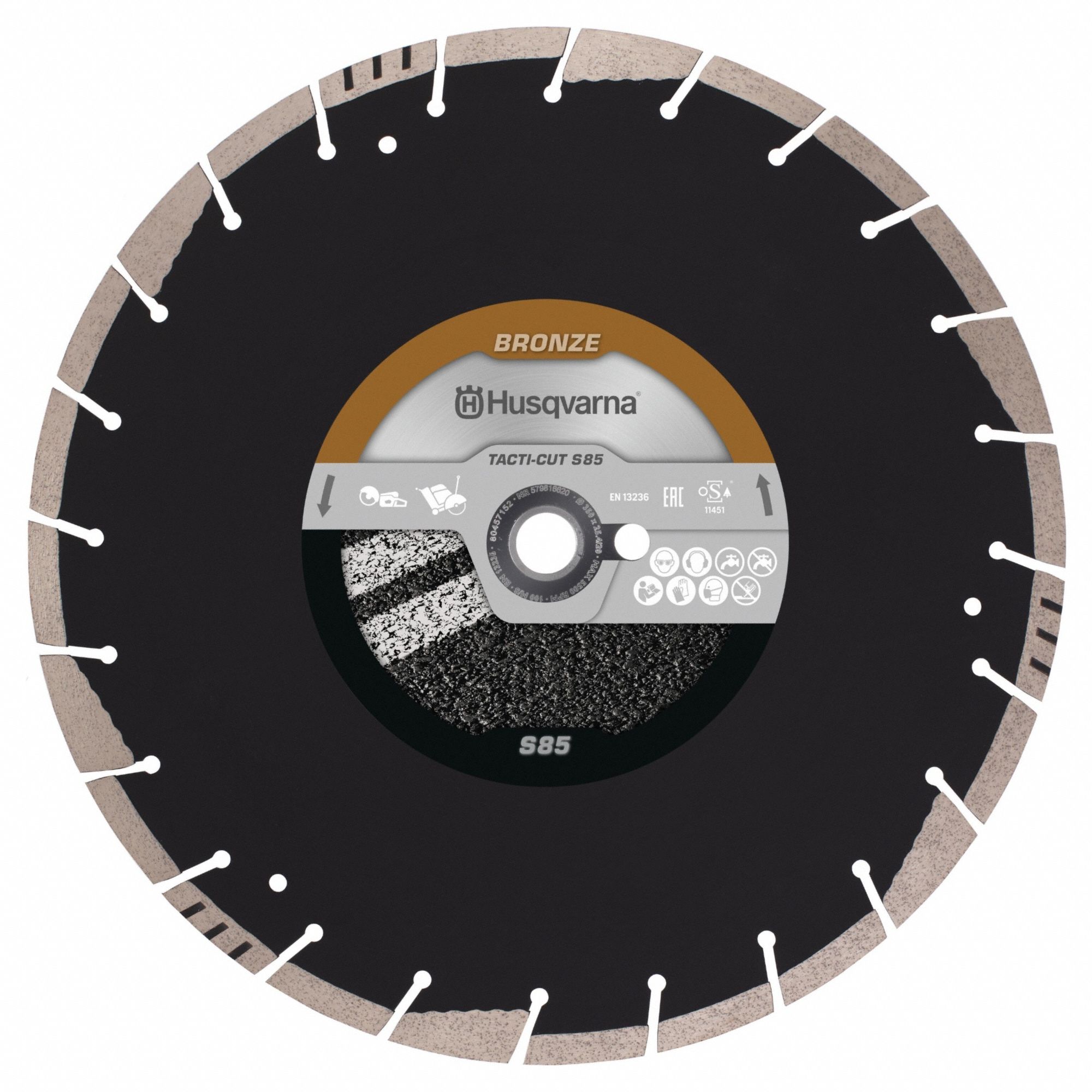 Diamond Saw Blade: Asphalt, 11 13/16 in Blade Dia., 25 3/16 in Arbor Size, Wet/Dry, Good