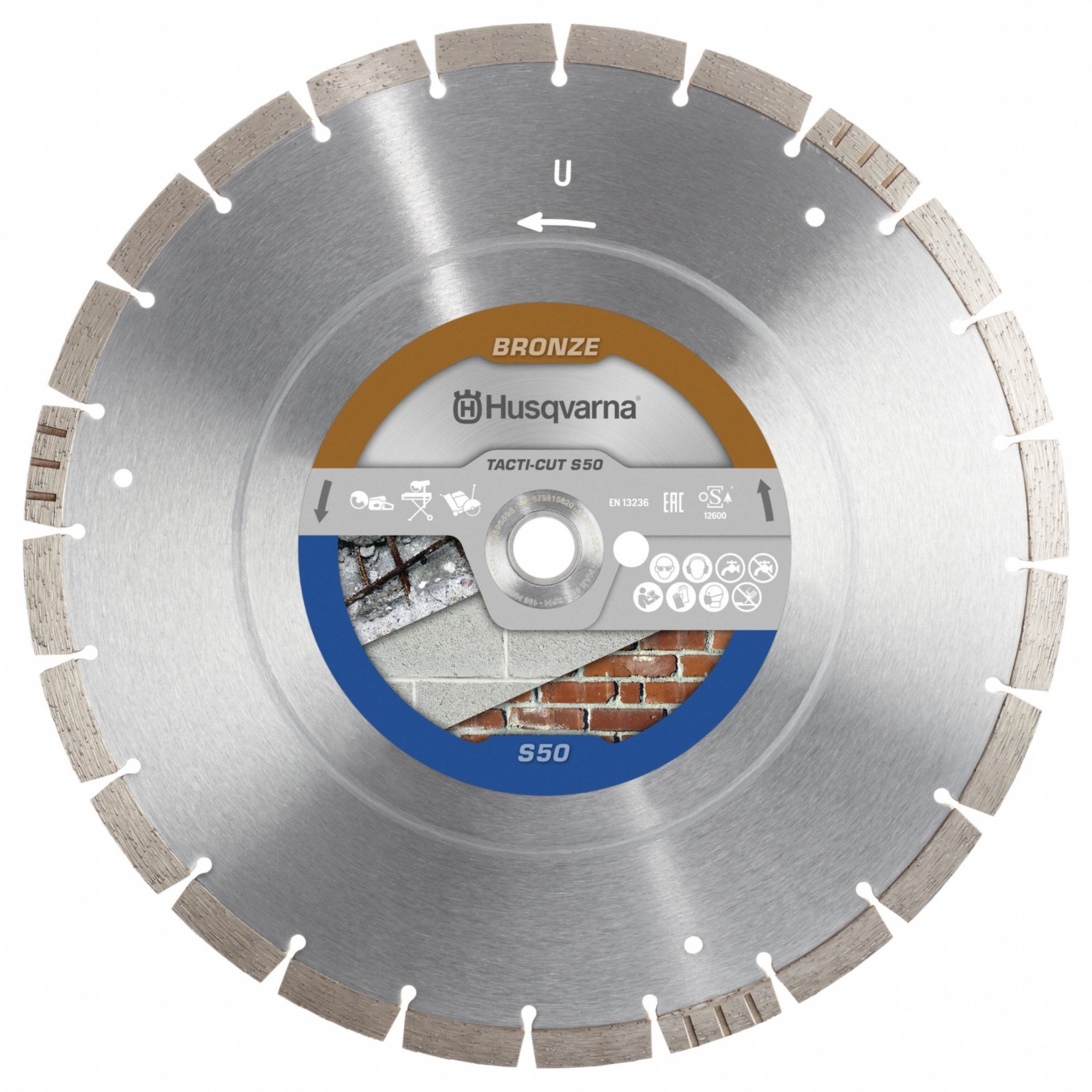 Diamond Saw Blade: Block/Brick/Concrete/Reinforced Concrete/Roof Tile, 16 in Blade Dia.