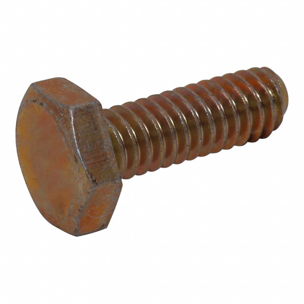 Hex Head Cap Screw: Steel, Grade 8, Zinc Yellow, 1/2"-13, Coarse, 1 1/2 in lg, Fully Threaded, Inch