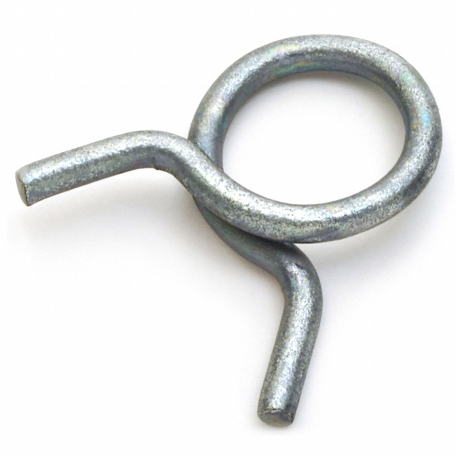 Single Wire Hose Clamp: Zinc Steel, 47/64 in – 53/64 in Clamping Dia, Green, 0.117 in Wire Dia