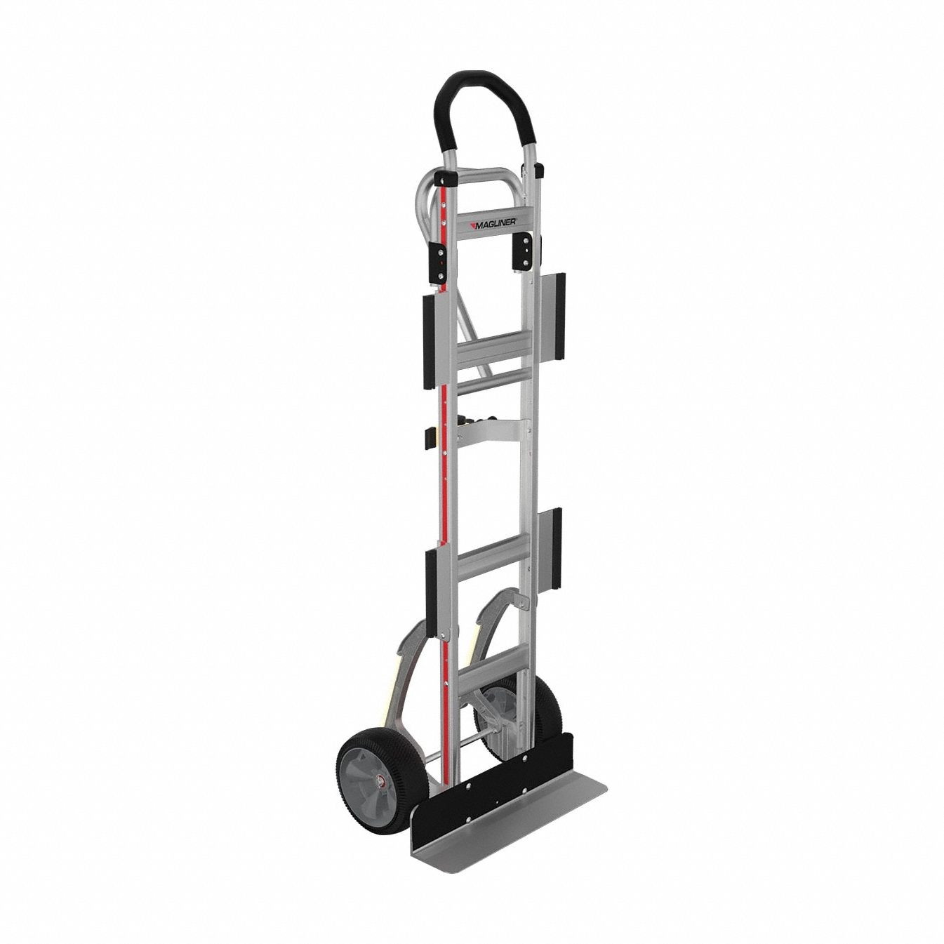 MAGLINER Appliance Hand Truck: 600 lb, Single-Loop, Silver, Aluminum, Pneumatic, 59 in Handle Ht (MPN HDARB1CM1E5--R-S). Key specifications — Brand: MAGLINER.