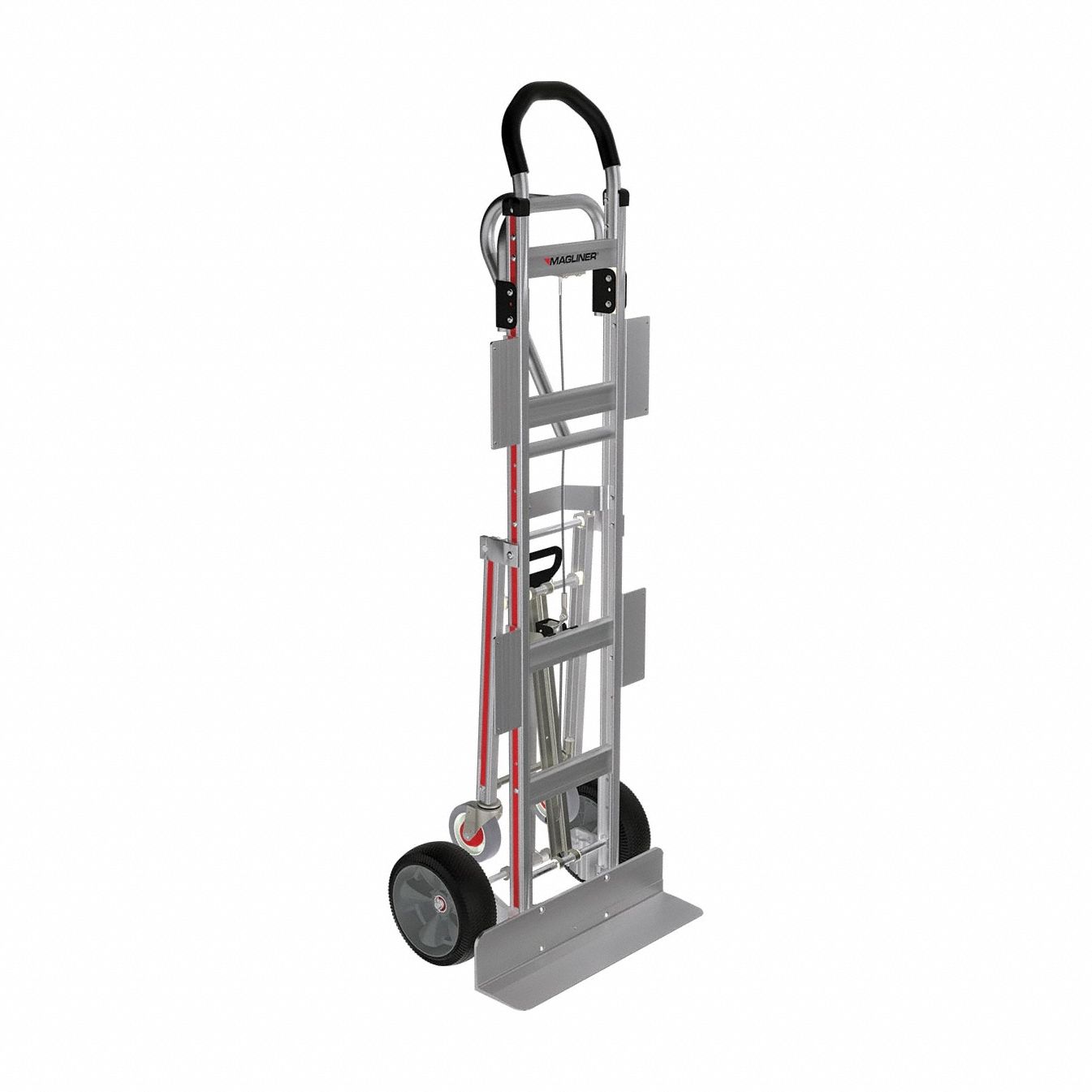 MAGLINER Appliance Hand Truck: 600 lb, Single-Loop, Silver, Aluminum, Pneumatic, 59 in Handle Ht (MPN HDARB1CM2E-12WL). Key specifications — Brand: MAGLINER.