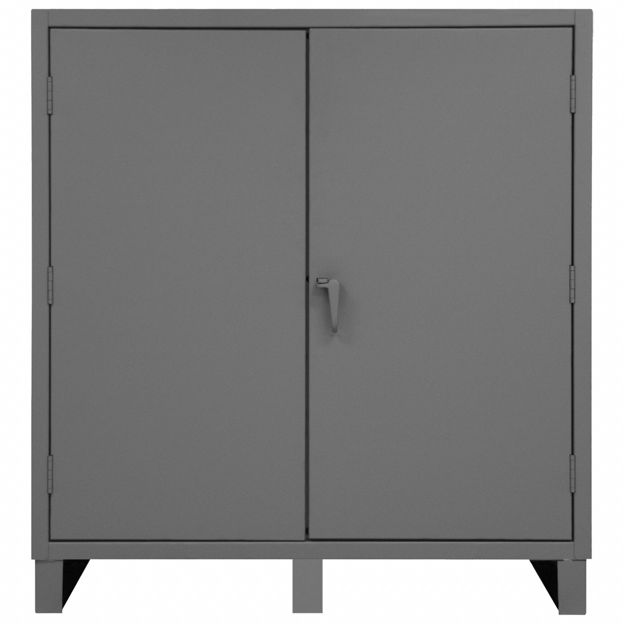 STORAGE CABINET, 60 IN X 24 IN X 66 IN, SWING HANDLE & PADLOCK HASP, 12 GA PANEL THICK