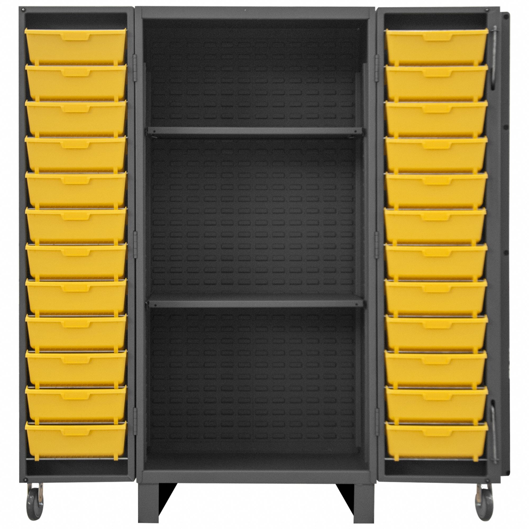 DURHAM MFG, 36 in x 36 in 78 in, 2 Shelves, Bin 33VE34HDC36