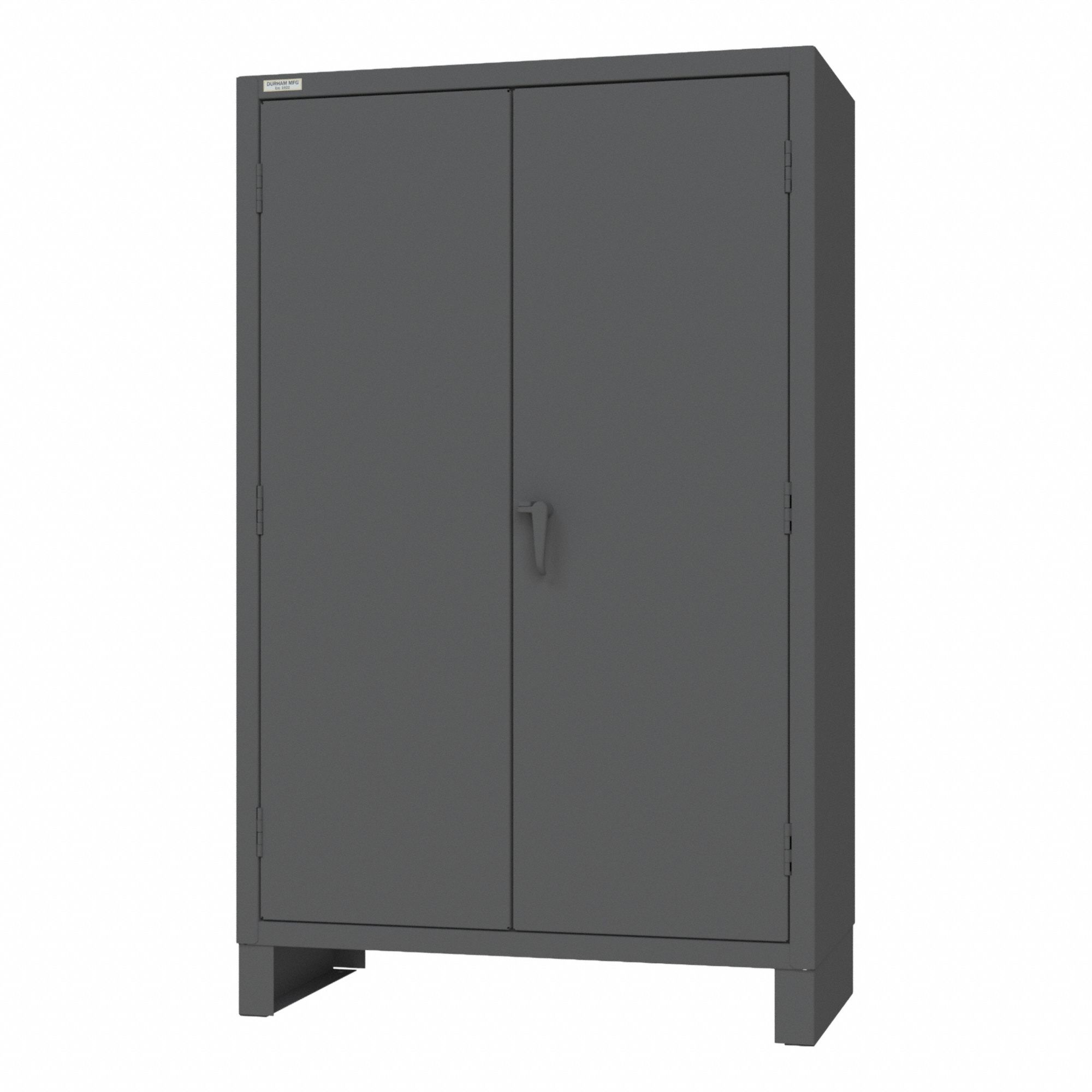 DURHAM MFG Bin Cabinet: 48 in x 24 in 78 in, 0 Shelves, 192 Bins, Yellow, Recessed/Solid, Gray, Bins (MPN HDC48-184-95). Key specifications — Bin Color: Yellow; Bin HxWxD: (48) 8 in x 15 in x 7 in; Assembled: Assembled; Cabinet Style: Bin Cabinet; Brand: DURHAM MFG; Cabinet Color: Gray; Cabinet Finish: Powder Coated; Cabinet Material: Steel.