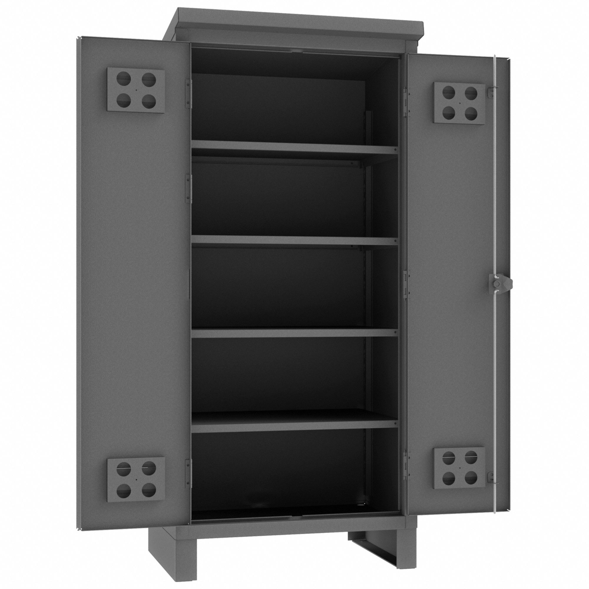 STORAGE CABINET, 36½ IN X 24 IN X 78 IN, SWING HANDLE & PADLOCK HASP, LEGS, SHELVES