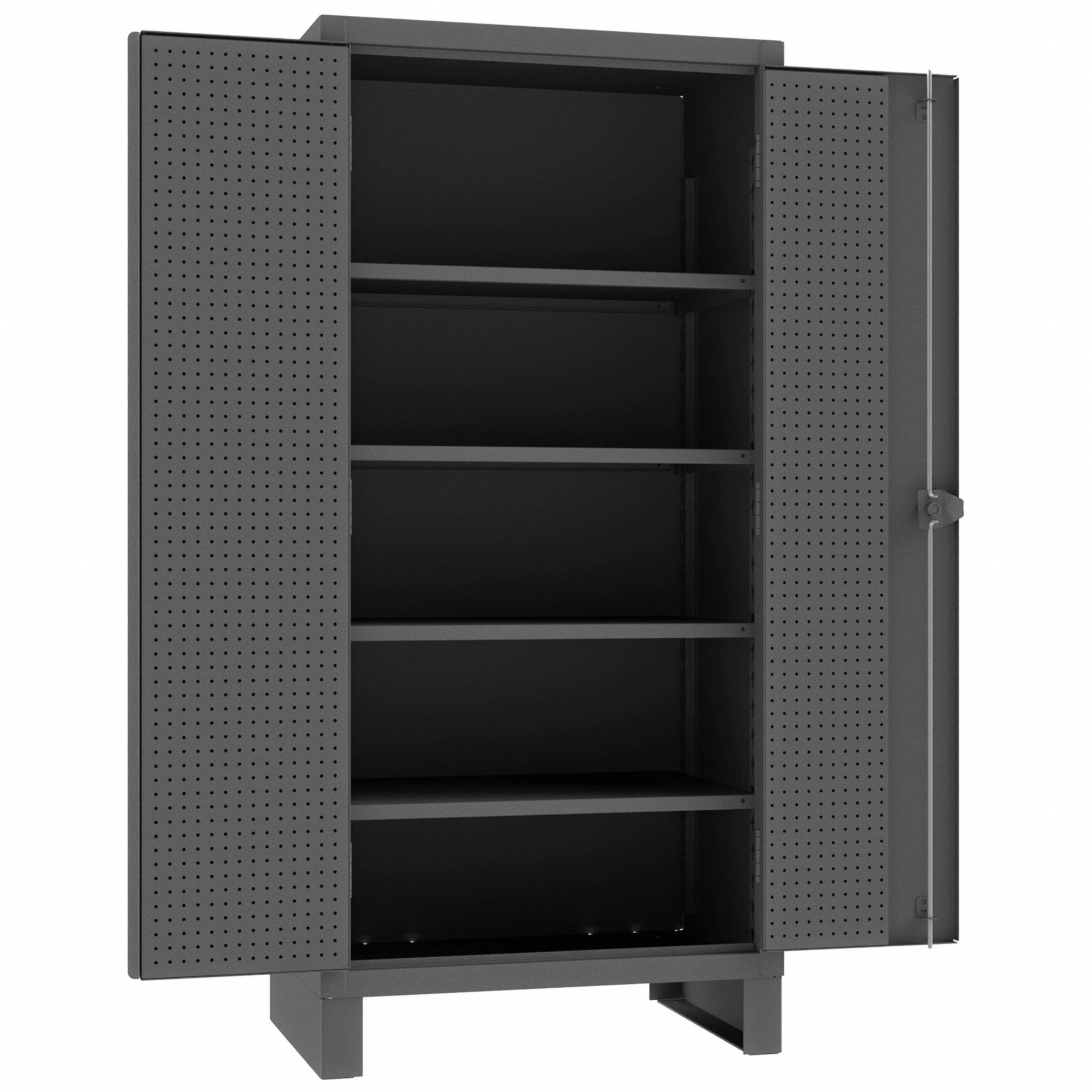 PEGBOARD CABINET, 36 IN X 24 IN X 78 IN, SWING HANDLE & PADLOCK HASP, 12 GA PANEL THICK