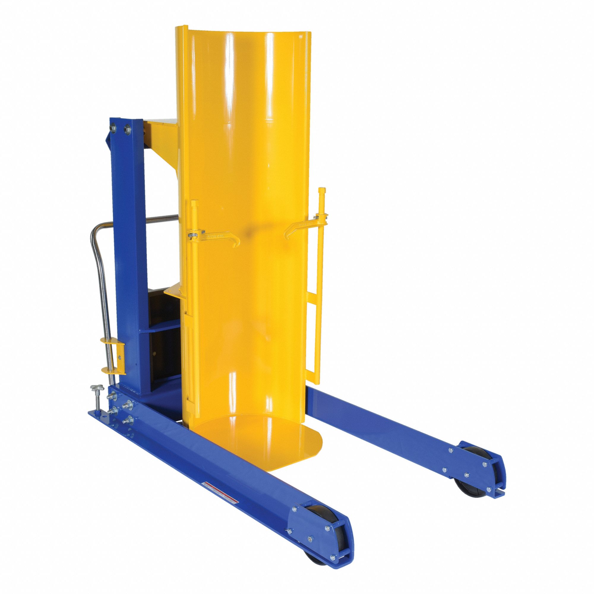 Drum Dumper: Steel, Casters, 1, 500 lb Wt Capacity, Fiber/Metal/Plastic, 96 in Vertical Lift