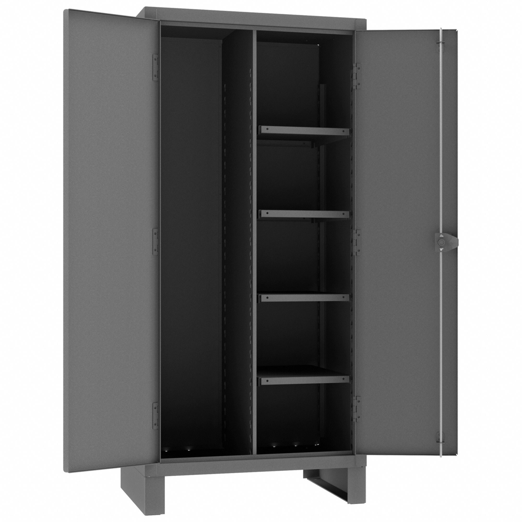 STORAGE CABINET, 36 X 24 X 78 IN, 4 ADJUSTABLE SHELVES, SWING HANDLE & PADLOCK HASP, SOLID