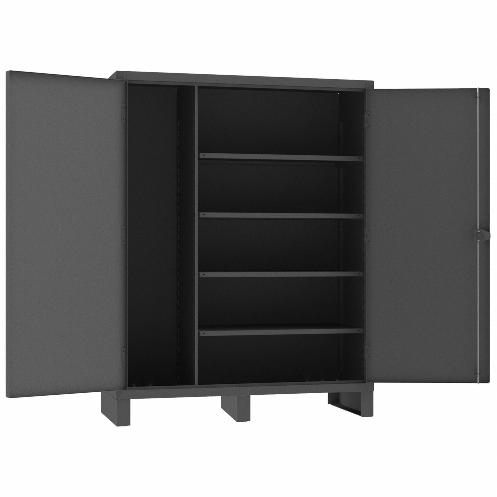 STORAGE CABINET, 60 X 24 X 78 IN, 4 ADJUSTABLE SHELVES, SWING HANDLE & PADLOCK HASP, SOLID