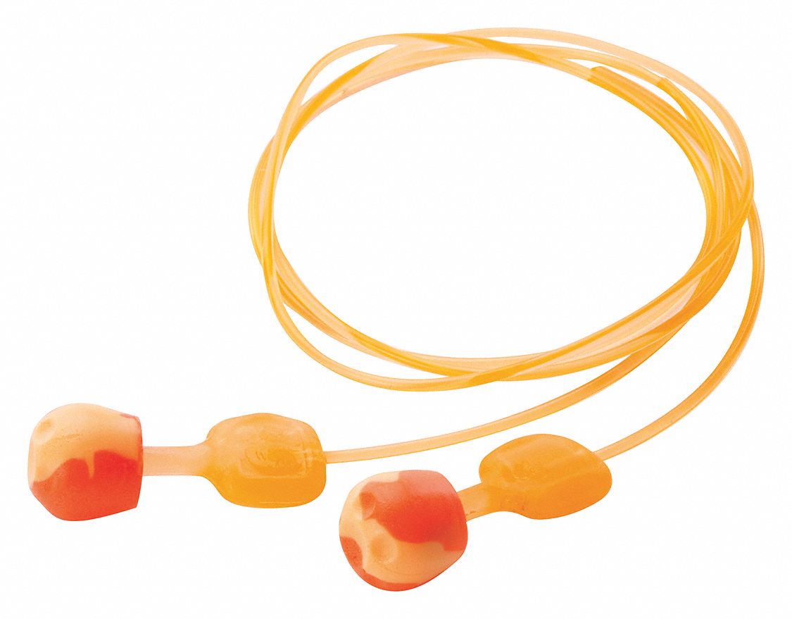 BOUCHONS D'OREILLES, RÉUTILISABLES, ORNG, MOUSSE PU/TPU, MOYEN, CAPSULE, 28 DB, FILAIRES, À ENFONCER, CSA