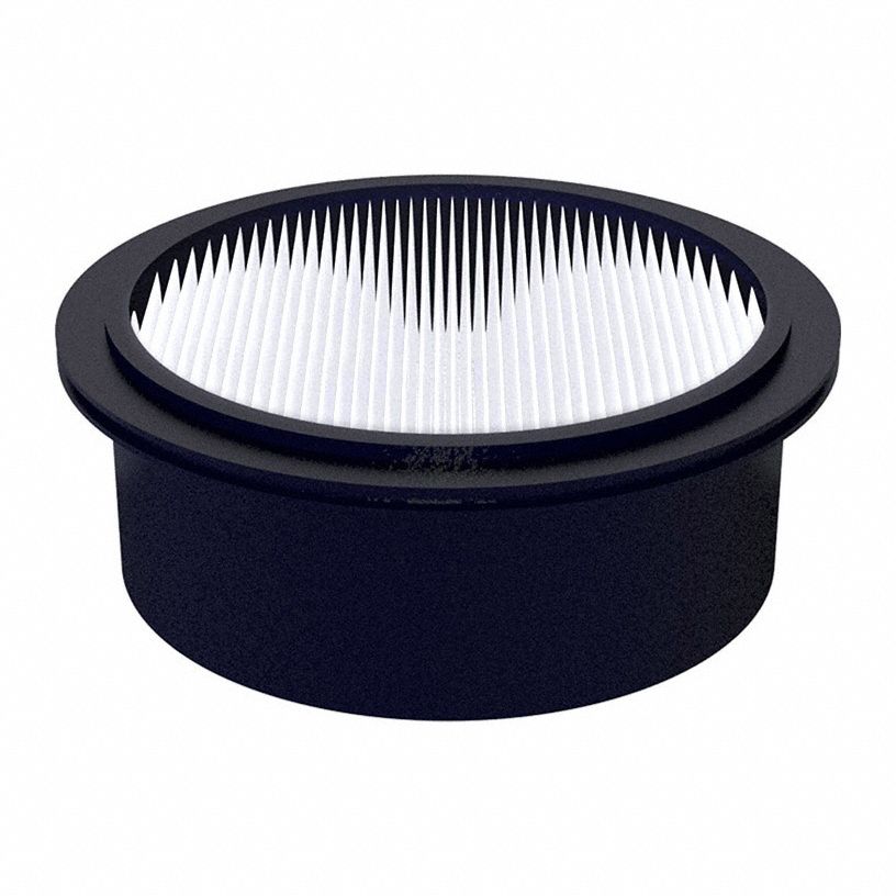 Pleated Filter: Fiberglass, 1.37 in Overall Ht, 4 in Outside Dia, HE10