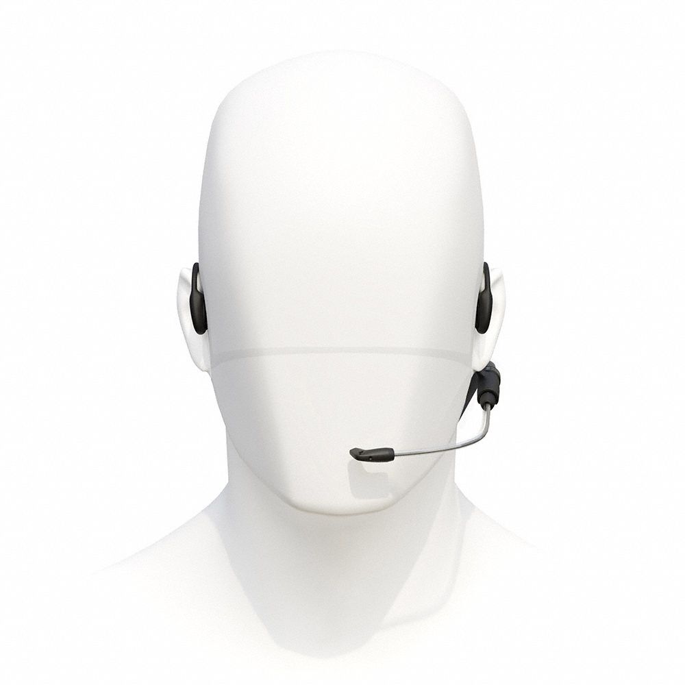 GPR50 Headset: Black/White, Headset Kit, Plastic, 12 in Overall Lg, 12 in Overall Wd