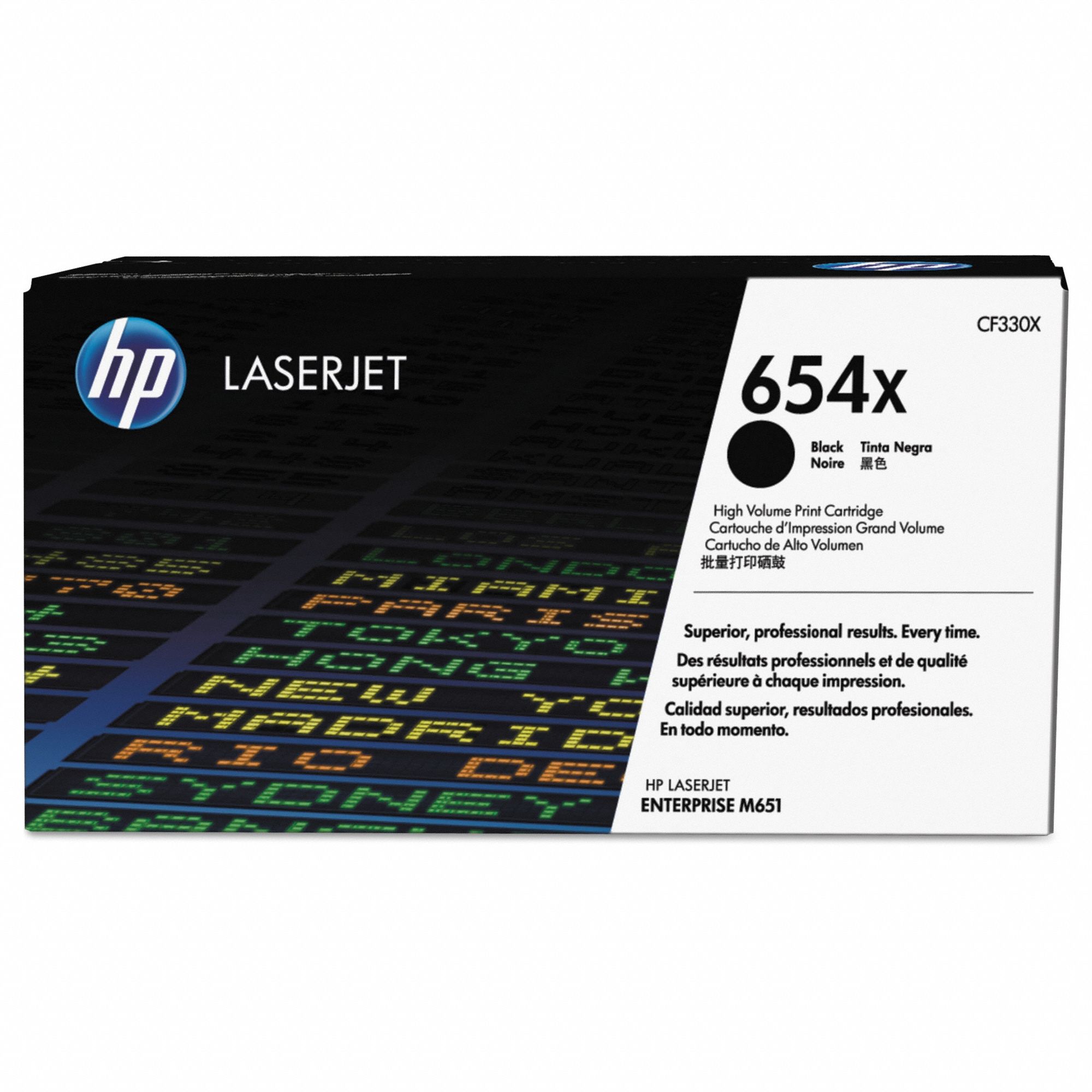 High Yield Toner Cartridge: 654X, Black, Black