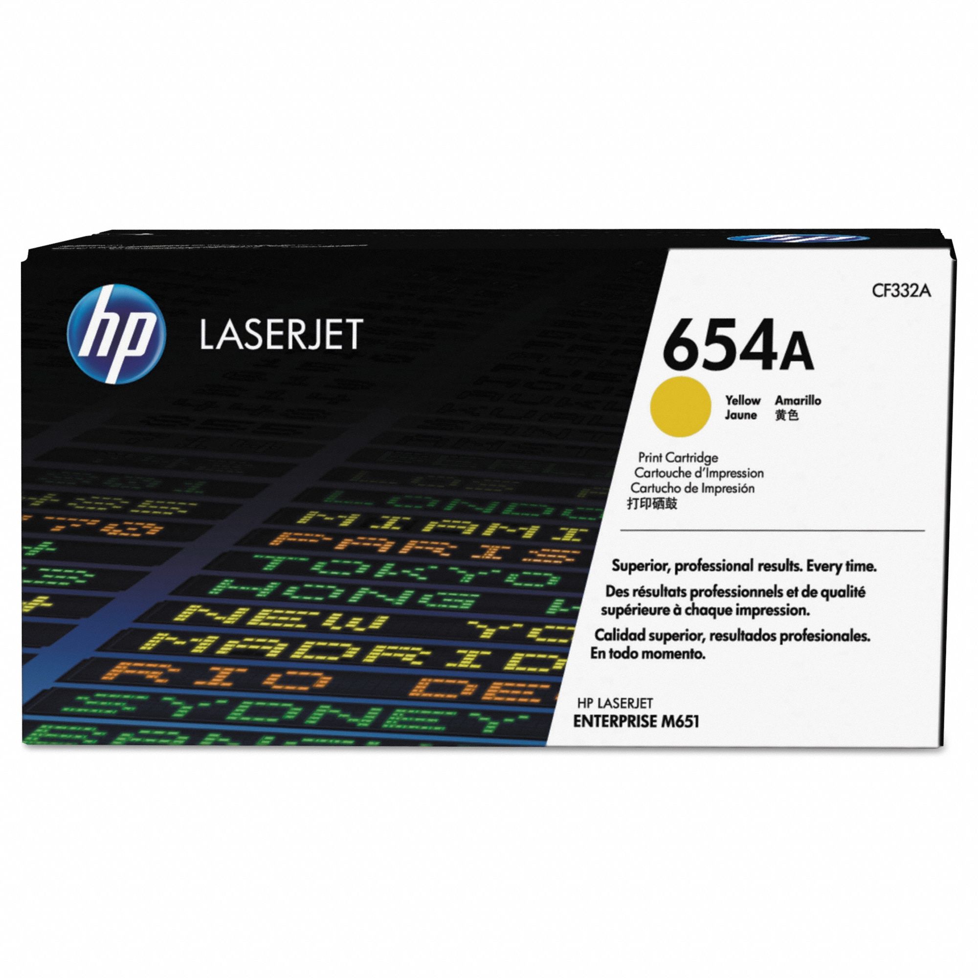 Toner Cartridge: 654A, Yellow, Yellow